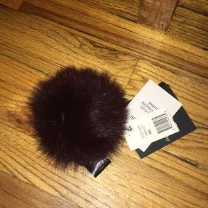 Merlot Rabbit Fur Key Chain